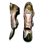 White And Pink Amaryllis Print Muay Thai Shin Guard