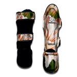 White And Pink Amaryllis Print Muay Thai Shin Guard