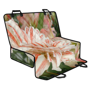 White And Pink Amaryllis Print Pet Car Back Seat Cover