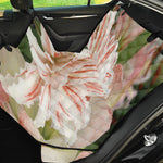 White And Pink Amaryllis Print Pet Car Back Seat Cover