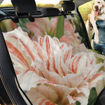 White And Pink Amaryllis Print Pet Car Back Seat Cover