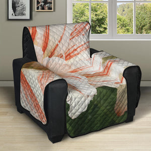 White And Pink Amaryllis Print Recliner Protector