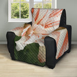 White And Pink Amaryllis Print Recliner Protector