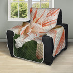 White And Pink Amaryllis Print Recliner Protector