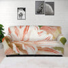 White And Pink Amaryllis Print Sofa Cover