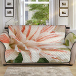 White And Pink Amaryllis Print Sofa Protector