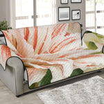 White And Pink Amaryllis Print Sofa Protector