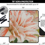 White And Pink Amaryllis Print Sofa Protector