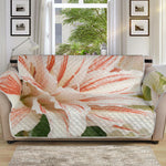 White And Pink Amaryllis Print Sofa Protector