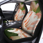 White And Pink Amaryllis Print Universal Fit Car Seat Covers