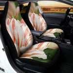 White And Pink Amaryllis Print Universal Fit Car Seat Covers