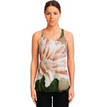 White And Pink Amaryllis Print Women's Racerback Tank Top