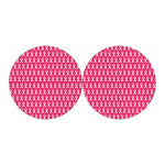 White And Pink Breast Cancer Print Car Coasters