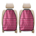 White And Pink Breast Cancer Print Car Seat Organizers