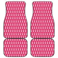 White And Pink Breast Cancer Print Front and Back Car Floor Mats
