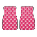 White And Pink Breast Cancer Print Front Car Floor Mats