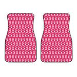 White And Pink Breast Cancer Print Front Car Floor Mats