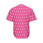 White And Pink Breast Cancer Print Men's Baseball Jersey