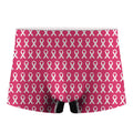 White And Pink Breast Cancer Print Men's Boxer Briefs