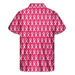 White And Pink Breast Cancer Print Men's Short Sleeve Shirt