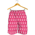 White And Pink Breast Cancer Print Men's Shorts