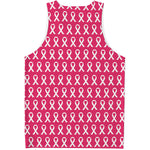 White And Pink Breast Cancer Print Men's Tank Top