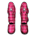 White And Pink Breast Cancer Print Muay Thai Shin Guards