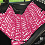 White And Pink Breast Cancer Print Pet Car Back Seat Cover