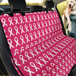White And Pink Breast Cancer Print Pet Car Back Seat Cover