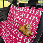 White And Pink Breast Cancer Print Pet Car Back Seat Cover
