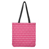 White And Pink Breast Cancer Print Tote Bag
