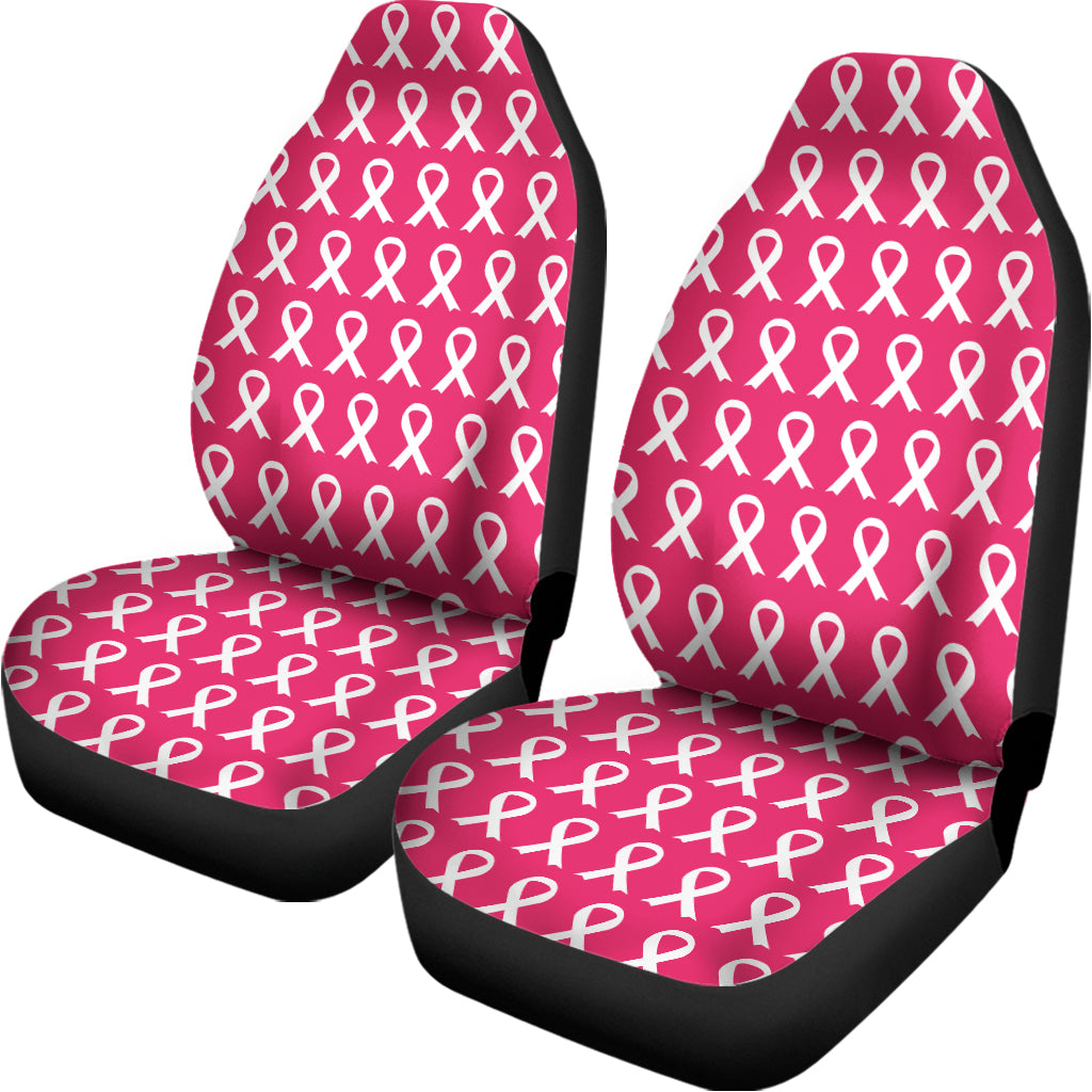 White And Pink Breast Cancer Print Universal Fit Car Seat Covers