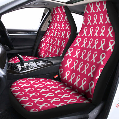 White And Pink Breast Cancer Print Universal Fit Car Seat Covers