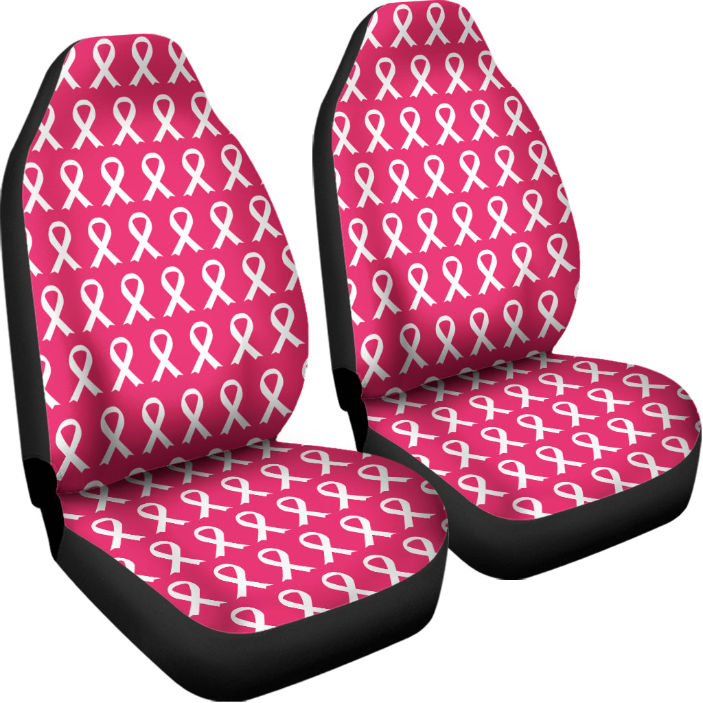 White And Pink Breast Cancer Print Universal Fit Car Seat Covers