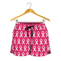 White And Pink Breast Cancer Print Women's Shorts