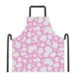 White And Pink Cow Print Apron