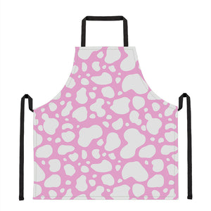 White And Pink Cow Print Apron