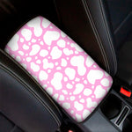 White And Pink Cow Print Car Center Console Cover