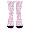 White And Pink Cow Print Crew Socks