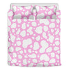 White And Pink Cow Print Duvet Cover Bedding Set