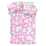 White And Pink Cow Print Duvet Cover Bedding Set