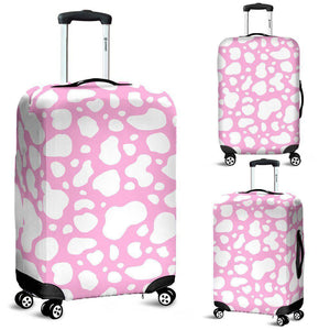 White And Pink Cow Print Luggage Cover GearFrost