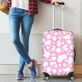 White And Pink Cow Print Luggage Cover