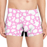 White And Pink Cow Print Men's Boxer Briefs