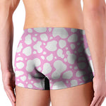 White And Pink Cow Print Men's Boxer Briefs