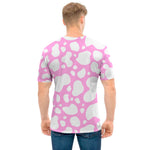 White And Pink Cow Print Men's T-Shirt