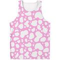 White And Pink Cow Print Men's Tank Top