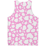 White And Pink Cow Print Men's Tank Top