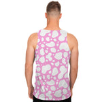 White And Pink Cow Print Men's Tank Top
