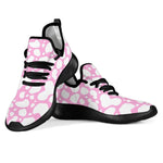White And Pink Cow Print Mesh Knit Shoes GearFrost